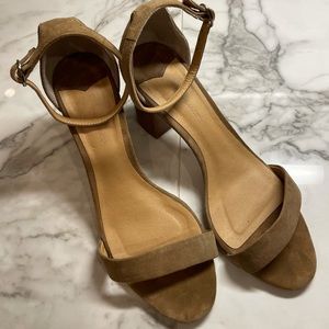 Tony Bianco caramel suede block heels, sz 9.5!